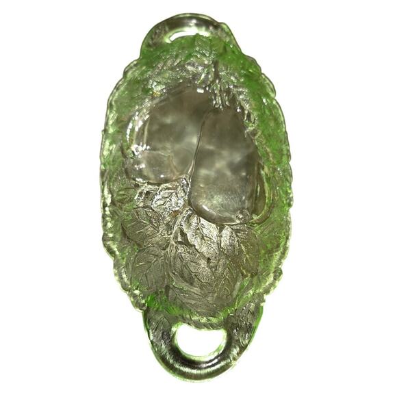 Indiana Glass Uranium Candy Dish Sweet Pear Serving Dish Relish Tray - Picture 3 of 6